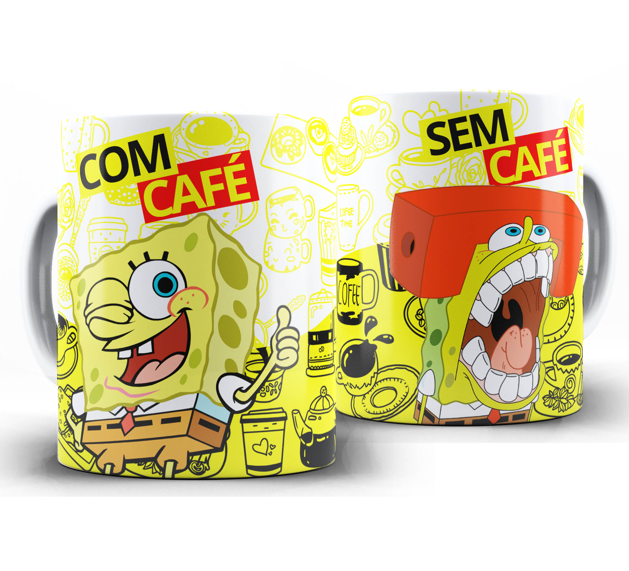 Caneca Com Cafe Sem Cafe - Bob Esponja